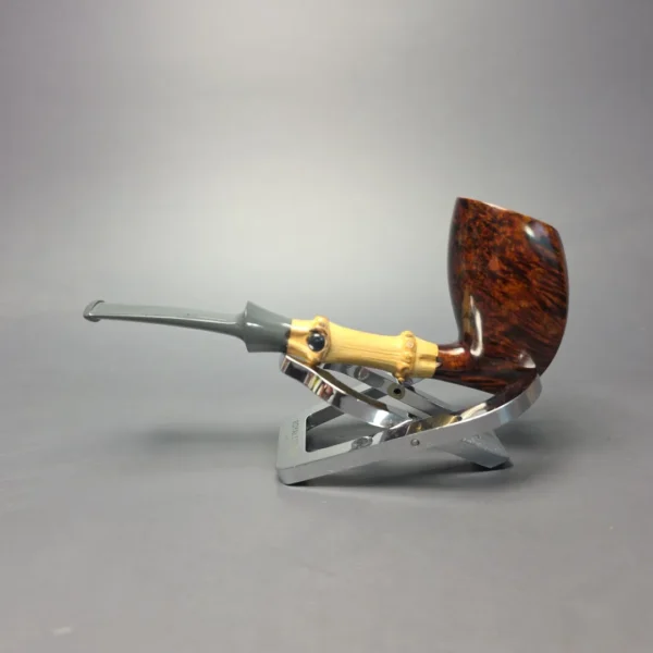 Emiliano Smooth Elf Sphinx w/ Bamboo & Fossilized Whale Spine Handmade Briar Pipe, New - Image 4