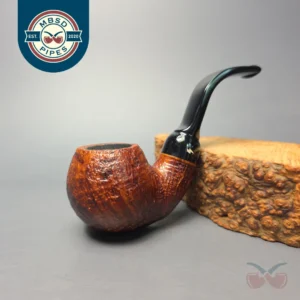 Moonshine MS12L Sandblasted Long Stem Grapeshot w/ Black stem Briar Pipe, New