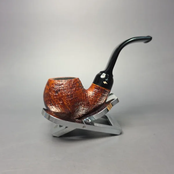 Moonshine MS12L Sandblasted Long Stem Grapeshot w/ Black stem Briar Pipe, New - Image 3