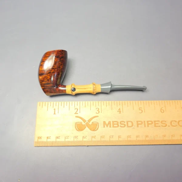 Emiliano Smooth Elf Sphinx w/ Bamboo & Fossilized Whale Spine Handmade Briar Pipe, New - Image 10