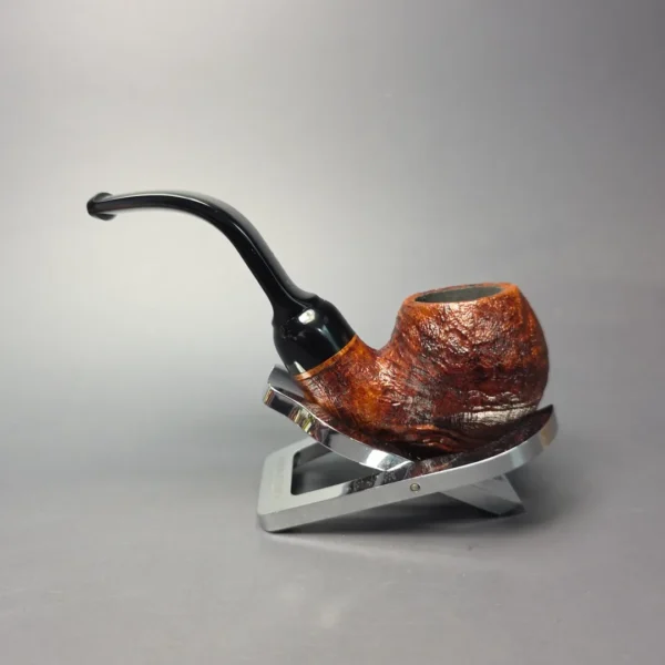 Moonshine MS12L Sandblasted Long Stem Grapeshot w/ Black stem Briar Pipe, New - Image 5