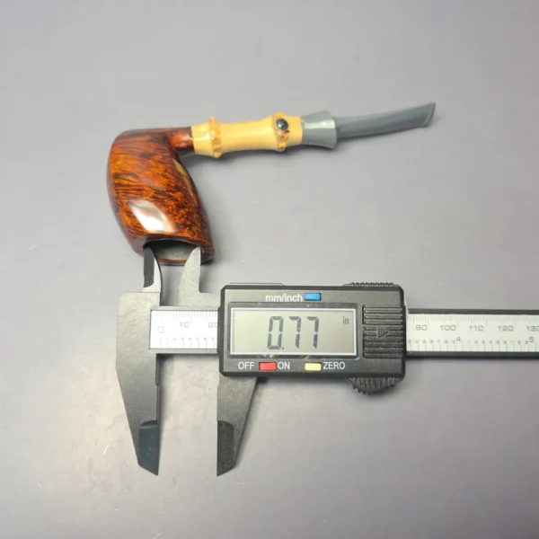 Emiliano Smooth Elf Sphinx w/ Bamboo & Fossilized Whale Spine Handmade Briar Pipe, New - Image 11