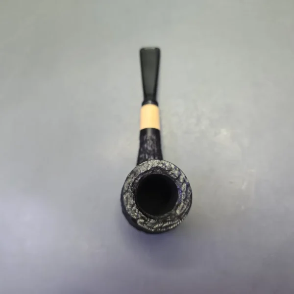 MBSD Briars by Piero Vitale Black Rusticated Billiard w/ Boxwood, Briar Pipe, New - Image 10