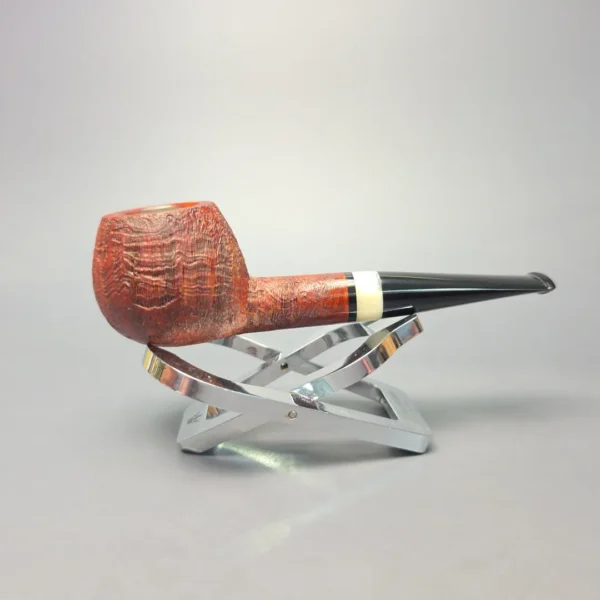Emiliano Contrast Sandblasted Prince w/ Giraffe Bone Handmade Briar Pipe, New - Image 3