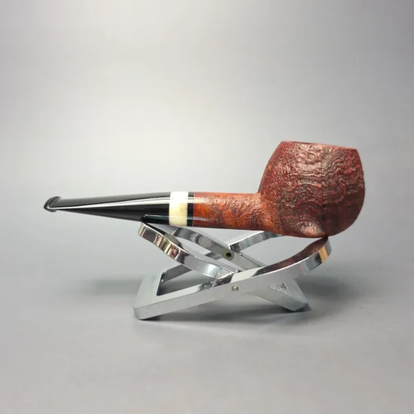 Emiliano Contrast Sandblasted Prince w/ Giraffe Bone Handmade Briar Pipe, New - Image 5