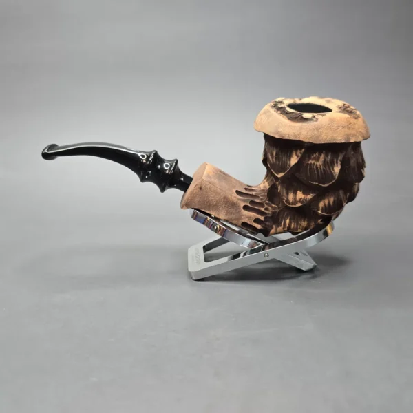 Nording Spruce Matte Partially Rusticated Freehand Estate Briar Pipe, Unsmoked - Image 4