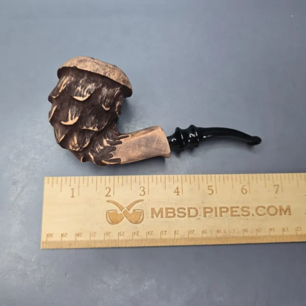 Nording Spruce Matte Partially Rusticated Freehand Estate Briar Pipe, Unsmoked - Image 11