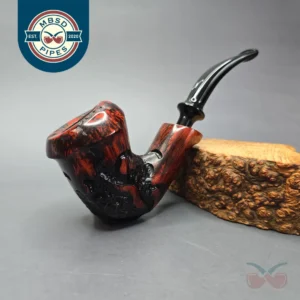 Nording Moss Partially Rusticated Freehand Estate Briar Pipe, Unsmoked