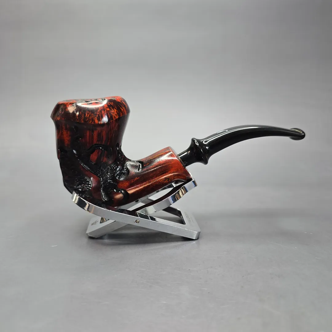 Nording Moss Partially Rusticated Freehand Estate Briar Pipe, Unsmoked - Image 2