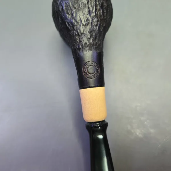 MBSD Briars by Piero Vitale Black Rusticated Billiard w/ Boxwood, Briar Pipe, New - Image 12
