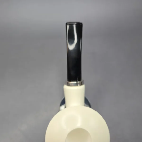 MBSD Meerschaum Silver Smooth Dublin Reverse Calabash Block Meerschaum Pipe, New - Image 8