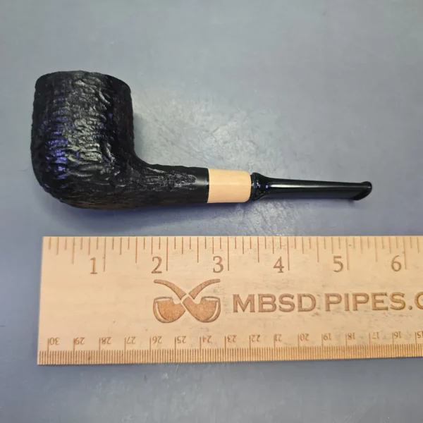 MBSD Briars by Piero Vitale Black Rusticated Billiard w/ Boxwood, Briar Pipe, New - Image 13