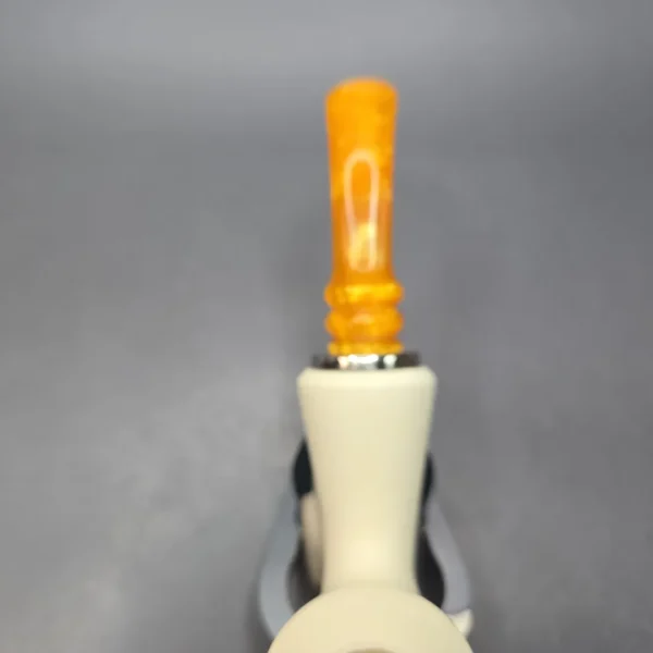 MBSD Meerschaum Silver XL Rusticated Rhodesian Reverse Calabash Block Meerschaum Pipe, New - Image 8