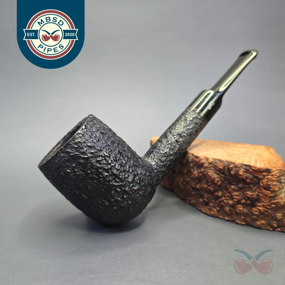 Savinelli Baronet Bruyere 114 EX Rusticated Billiard Estate Briar Pipe, Unsmoked