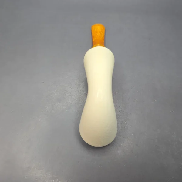 MBSD Meerschaum Silver XL Rusticated Rhodesian Reverse Calabash Block Meerschaum Pipe, New - Image 11