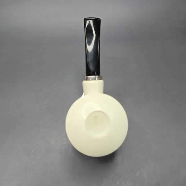 MBSD Meerschaum Silver Smooth Dublin Reverse Calabash Block Meerschaum Pipe, New - Image 9