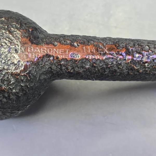 Savinelli Baronet Bruyere 114 EX Rusticated Billiard Estate Briar Pipe, Unsmoked - Image 10