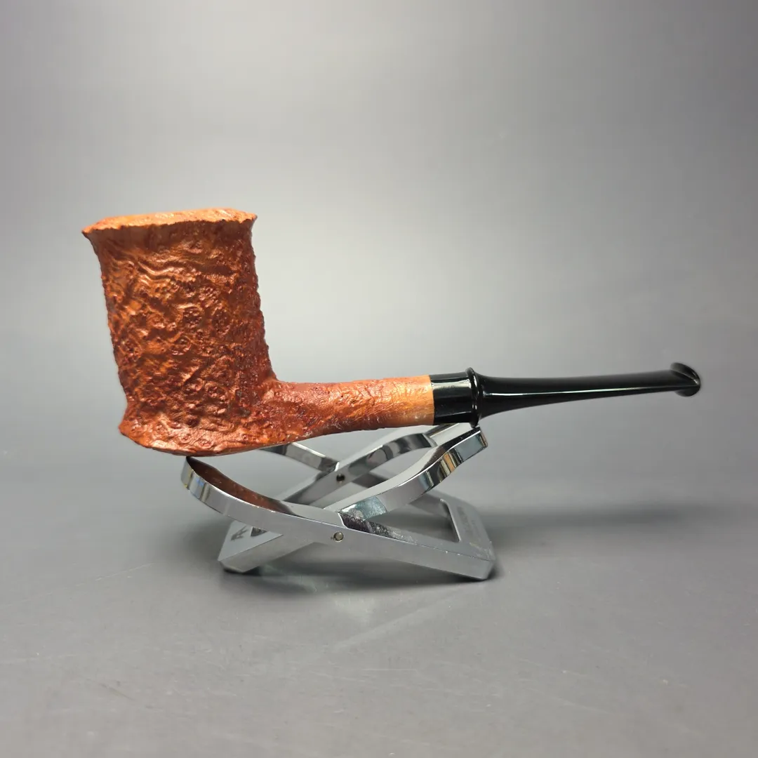 Nate King Natural Sandblasted "Eastwood" Stack Handmade Briar Pipe, New - Image 2