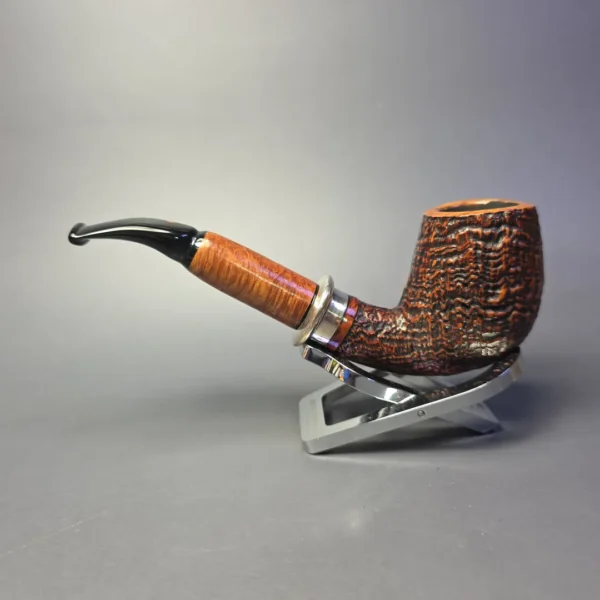 Ser Jacopo Pre-1994 Nauta S1 Sandblasted Bent Billiard w/ Silver & Briar Estate Briar Pipe, Italian Estates - Image 10