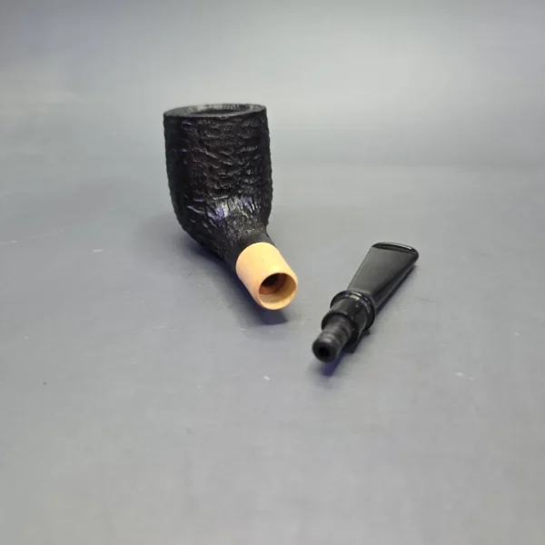MBSD Briars by Piero Vitale Black Rusticated Billiard w/ Boxwood, Briar Pipe, New - Image 15