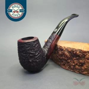 James Upshall Bark Group 6 Partially Rusticated Stack Brandy Estate Briar Pipe, Unsmoked