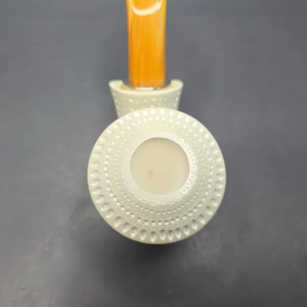 MBSD Meerschaum Silver Lattice Vase Reverse Calabash Block Meerschaum Pipe, New - Image 8