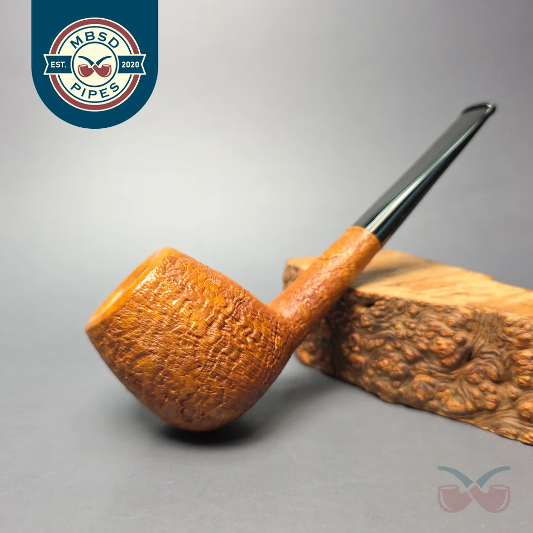Buckeye Hand Made Tan Sandblasted Brandy Briar Pipe, New