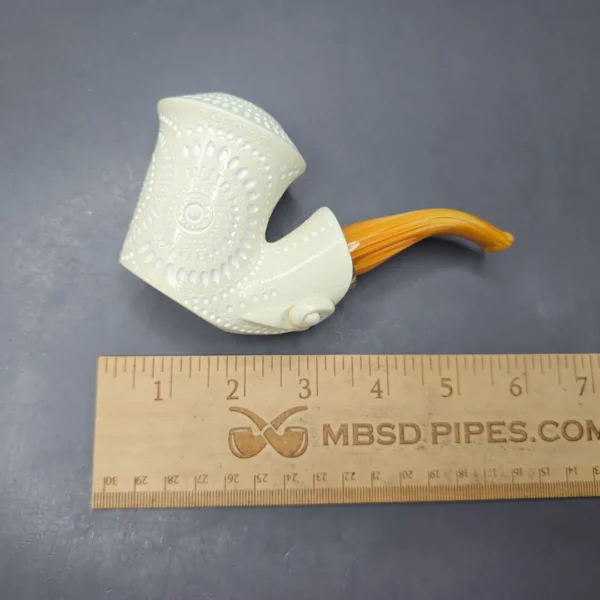 MBSD Meerschaum Silver Lattice Vase Reverse Calabash Block Meerschaum Pipe, New - Image 12