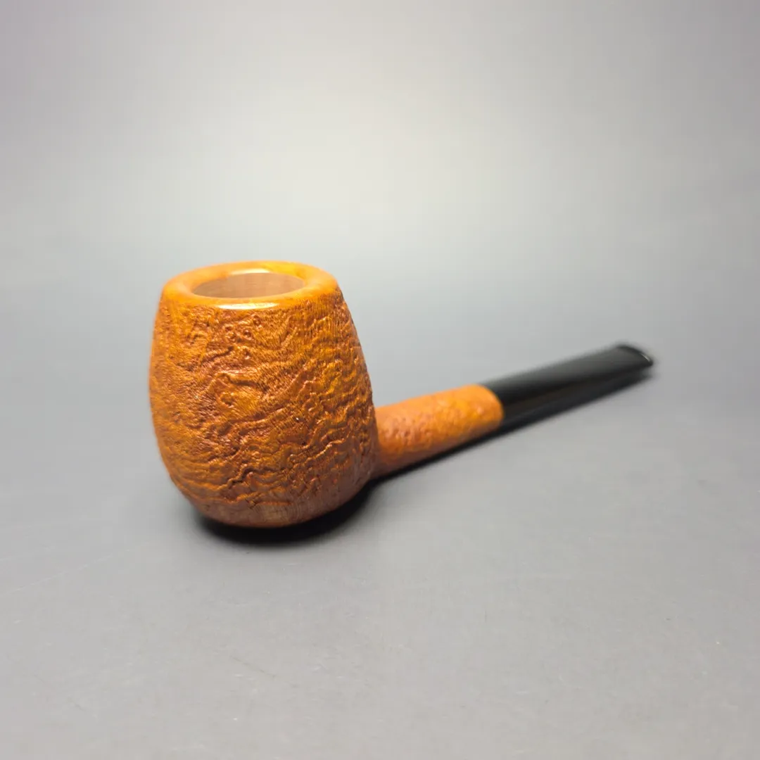 Buckeye Hand Made Tan Sandblasted Brandy Briar Pipe, New - Image 2