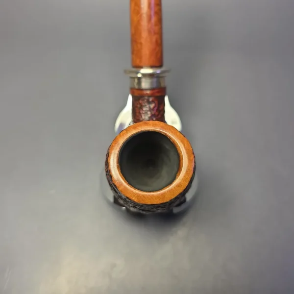 Ser Jacopo Pre-1994 Nauta S1 Sandblasted Bent Billiard w/ Silver & Briar Estate Briar Pipe, Italian Estates - Image 6