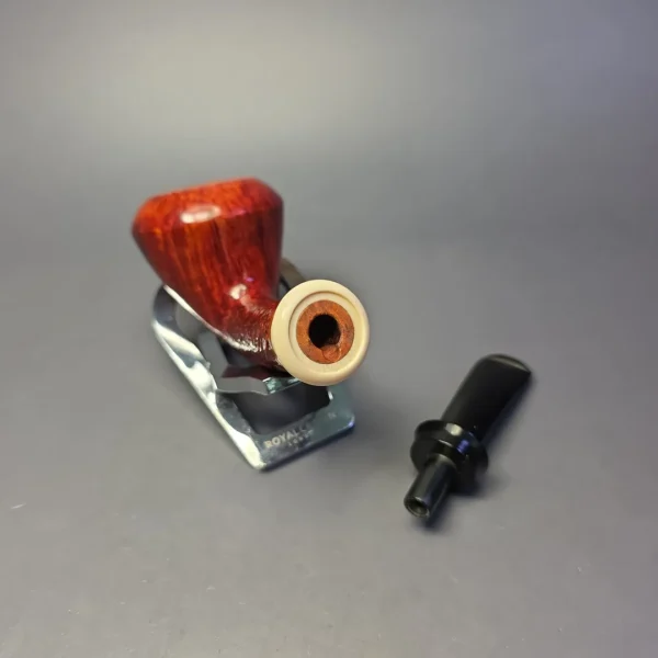 Sebastian Heck Partially Sandblasted Rhodesian w/ Ivorite Handmade Briar Pipe, New - Image 13