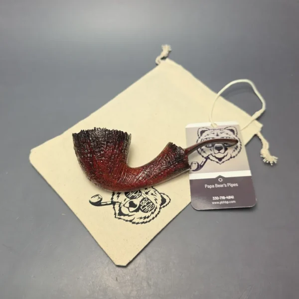 Papa Bear's Pipes by Tim Beaumont Sandblasted Fumed Dublin Handmade Briar Pipe, New - Image 14