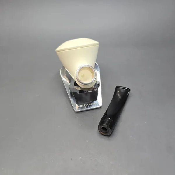 MBSD Meerschaum Silver Smooth Dublin Reverse Calabash Block Meerschaum Pipe, New - Image 13