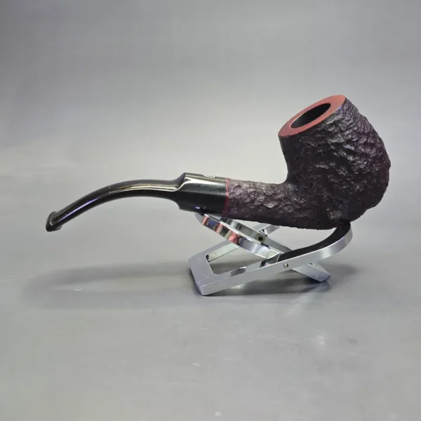 James Upshall Bark Group 6 Partially Rusticated Bent Billiard Estate Briar Pipe, Unsmoked - Image 4