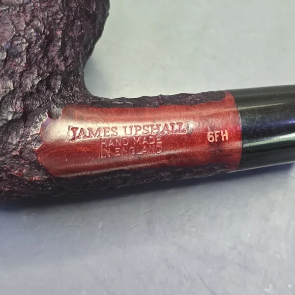 James Upshall Bark Group 6 Partially Rusticated Bent Billiard Estate Briar Pipe, Unsmoked - Image 9