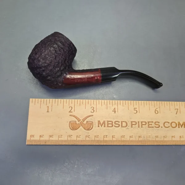 James Upshall Bark Group 6 Partially Rusticated Bent Billiard Estate Briar Pipe, Unsmoked - Image 10