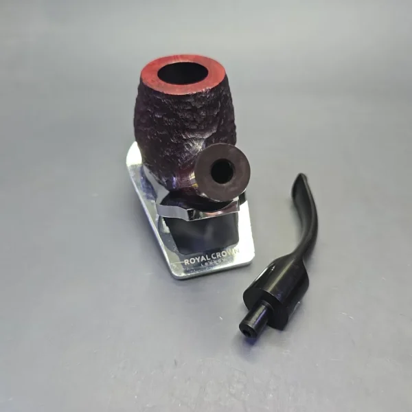 James Upshall Bark Group 6 Partially Rusticated Bent Billiard Estate Briar Pipe, Unsmoked - Image 12