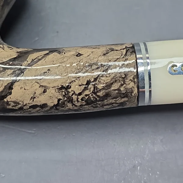 Chacom Atlas Taupe 43 Smooth Bent Billiard Estate Briar Pipe, Unsmoked - Image 12