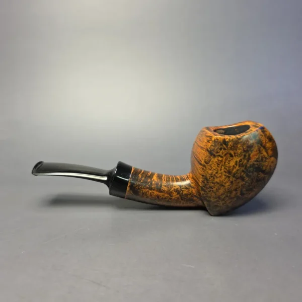 Sebastian Heck Smooth Asymmetric Golden Contrast Fugu Handmade Briar Pipe, New - Image 4