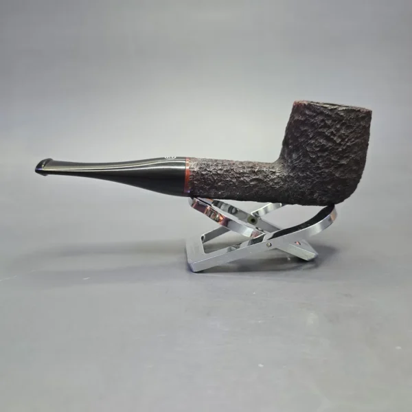 James Upshall Bark Group 5 Rusticated Billiard Estate Briar Pipe, Unsmoked - Image 4
