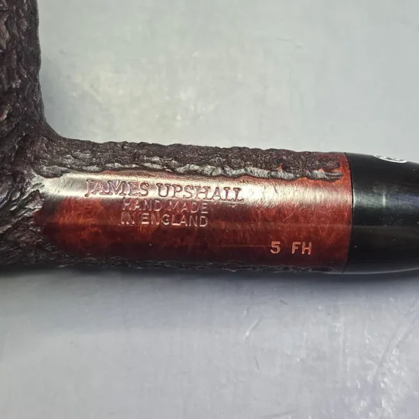 James Upshall Bark Group 5 Rusticated Billiard Estate Briar Pipe, Unsmoked - Image 10
