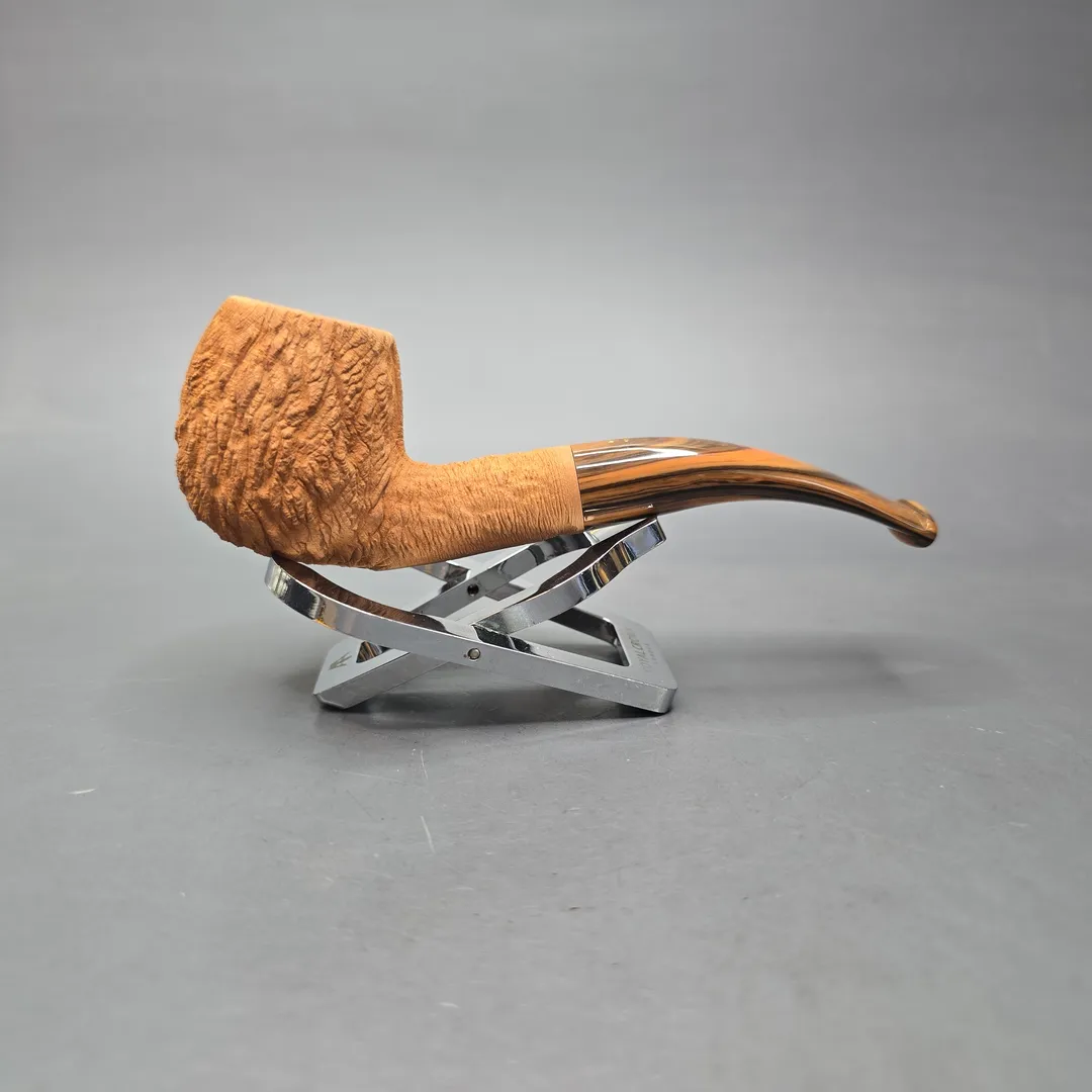 Savinelli Noce 626 Natural Rusticated Apple Estate Briar Pipe, Unsmoked, 6mm - Image 2