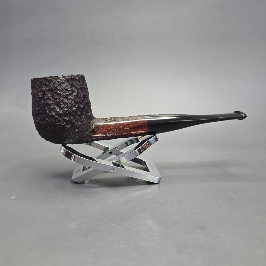 James Upshall Bark Group 5 Rusticated Billiard Estate Briar Pipe, Unsmoked - Image 2