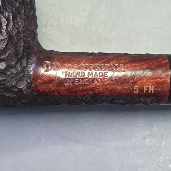 James Upshall Bark Group 5 Rusticated Billiard Estate Briar Pipe, Unsmoked - Image 10