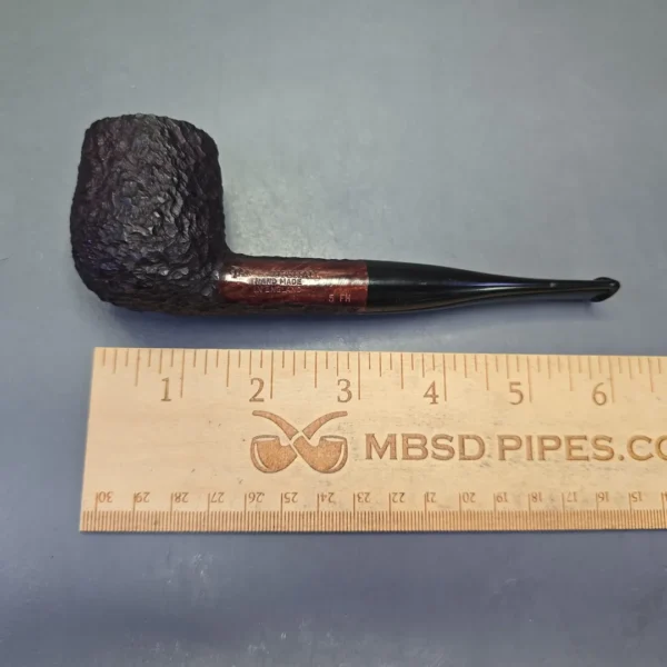 James Upshall Bark Group 5 Rusticated Billiard Estate Briar Pipe, Unsmoked - Image 11