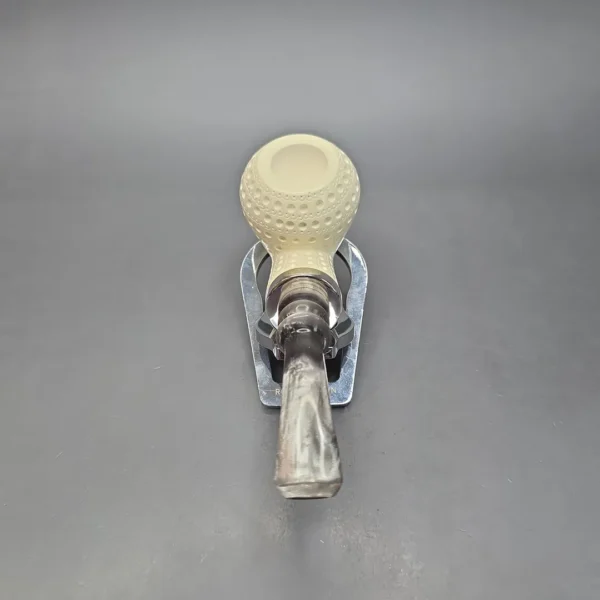 MBSD Meerschaum Silver Lattice Acorn Reverse Calabash Block Meerschaum Pipe, New - Image 7