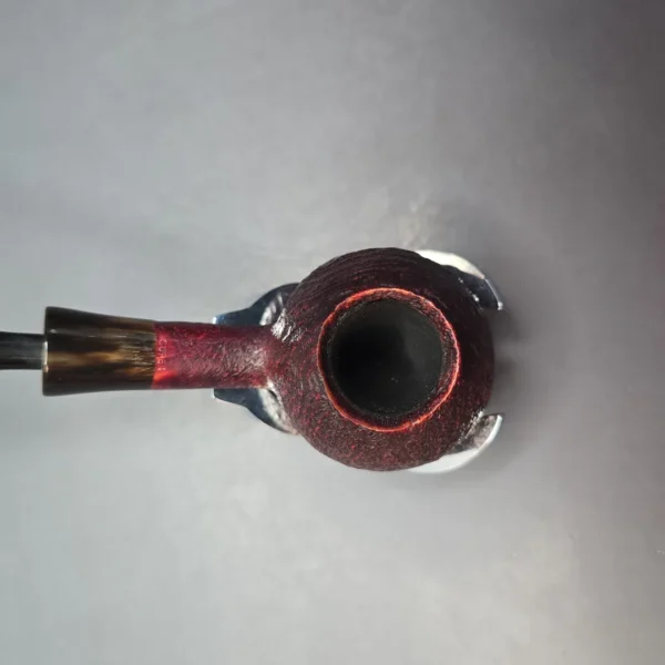 WO Larsen 120 Sandblasted Churchwarden w/ Horn Estate Briar Pipe, Danish Estates - Image 6