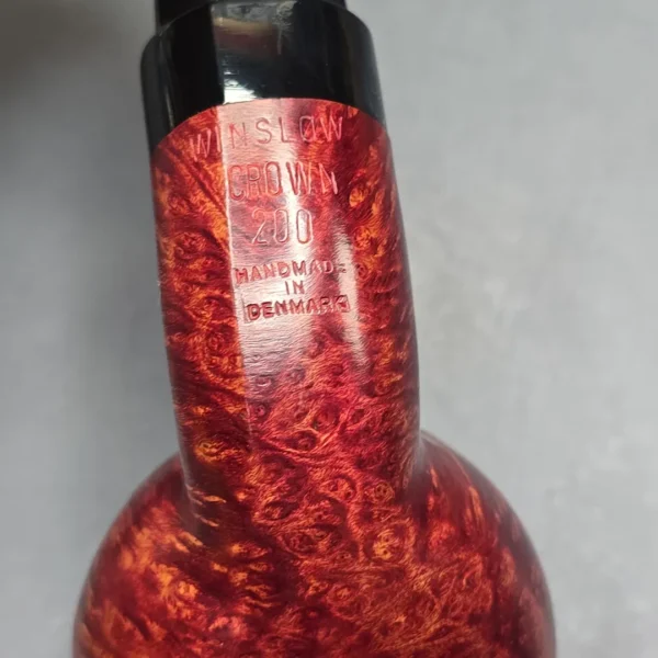 Poul Winslow Crown 200 Smooth Asymmetric Apple Estate Briar Pipe, Danish Estates - Image 10