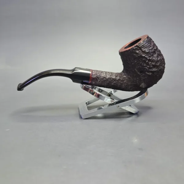 James Upshall Bark Group 6 Partially Rusticated Bent Billiard Estate Briar Pipe, Unsmoked - Image 4