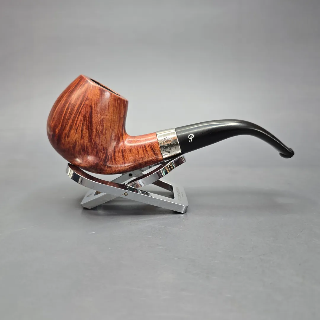 Peterson 2012 St Patrick's Day 68 Smooth Bent Billiard with Nickel (Estate Briar Pipe, Unsmoked - Image 2